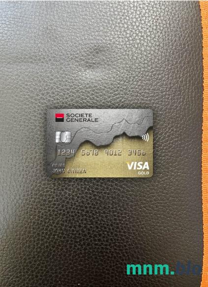 France Société générale bank visa gold card wygląd fotograficzny skan PSD + zdjęcie